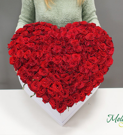 Сердце из 151 розы (под заказ, 10 дней ) Фото 394x433